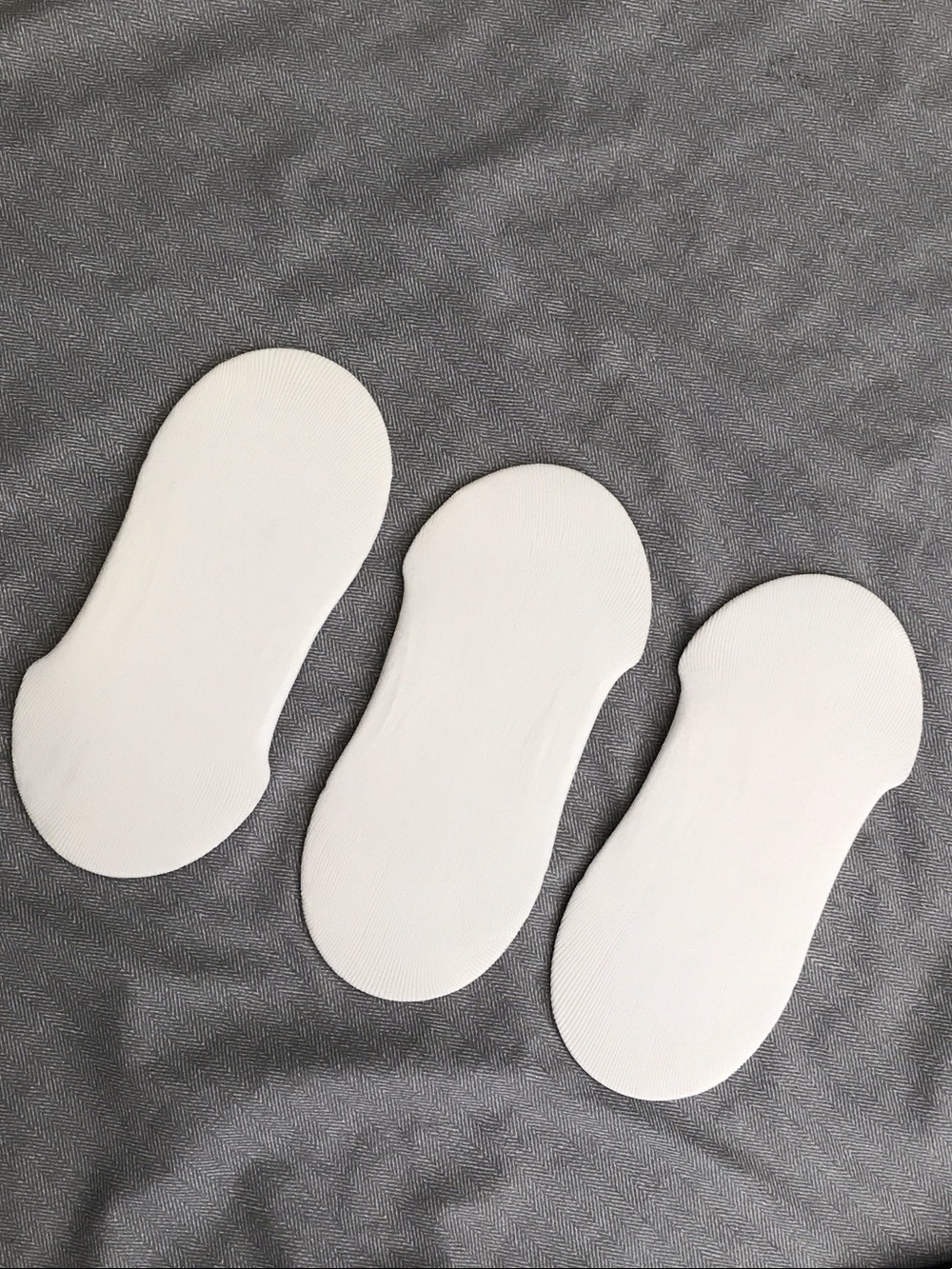 No-Show White Invisible Sock Liners - 3 Pack